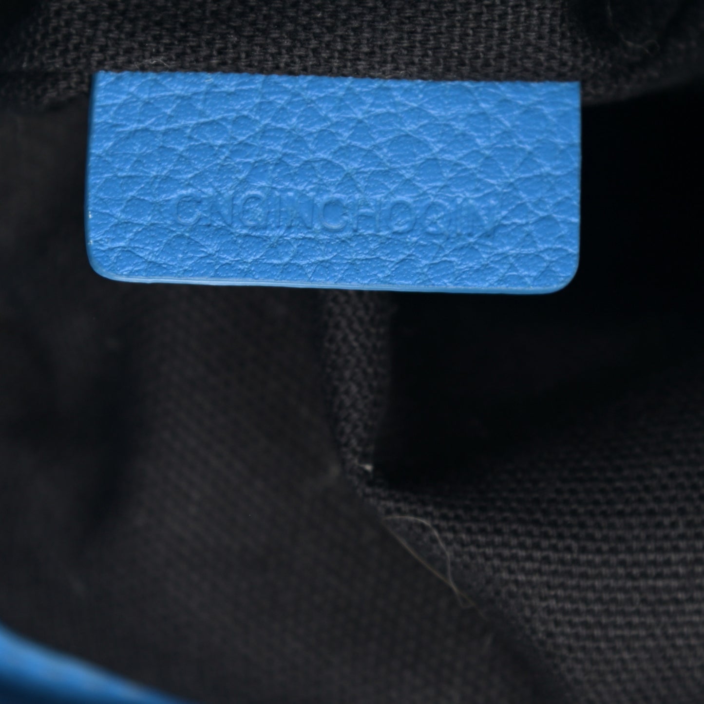 Pebbled Calfskin Drawstring Little Duffle Blue Azure