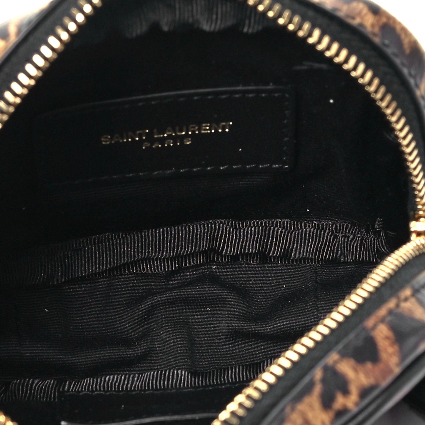 Calfskin Heart Leopard Print Monogram Baby Lou Camera Bag Toffee