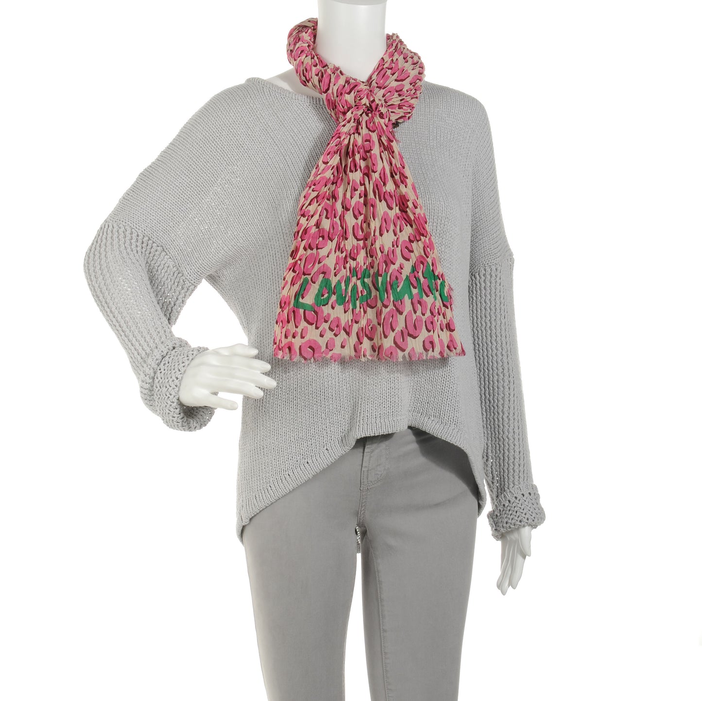 Cotton Leopard Pareo Blanc Corail