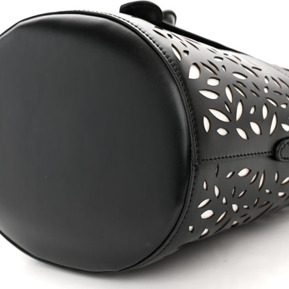Alaia Calfskin Laser Cut Bucket Bag Black 9 of 11