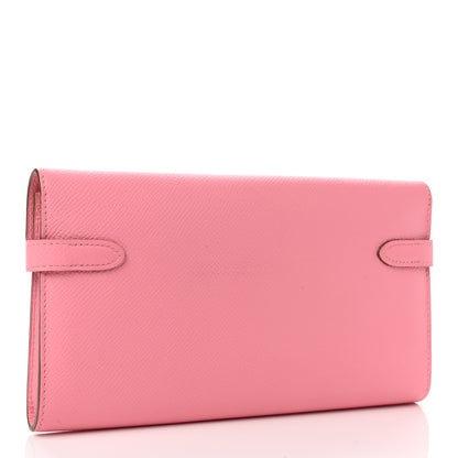 Hermes Epsom Kelly Longue Wallet Rose Confetti 3 of 9