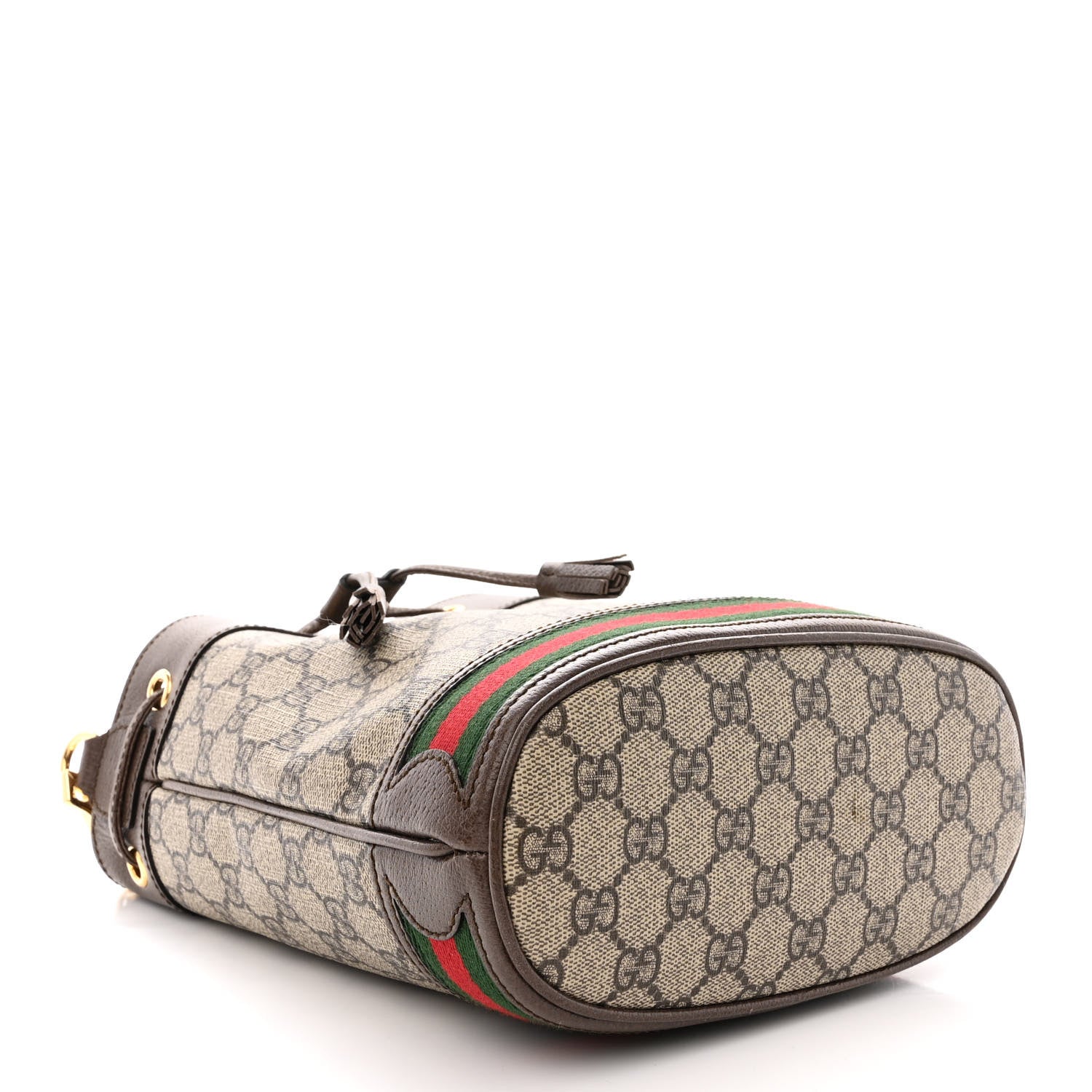 Gucci GG Supreme Monogram Web Small Ophidia Bucket Bag Brown 4 of 11