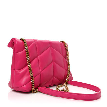 Saint Laurent Lambskin Quilted Toy Loulou Puffer Monogram Chain Satchel Bubblegum 3 of 8