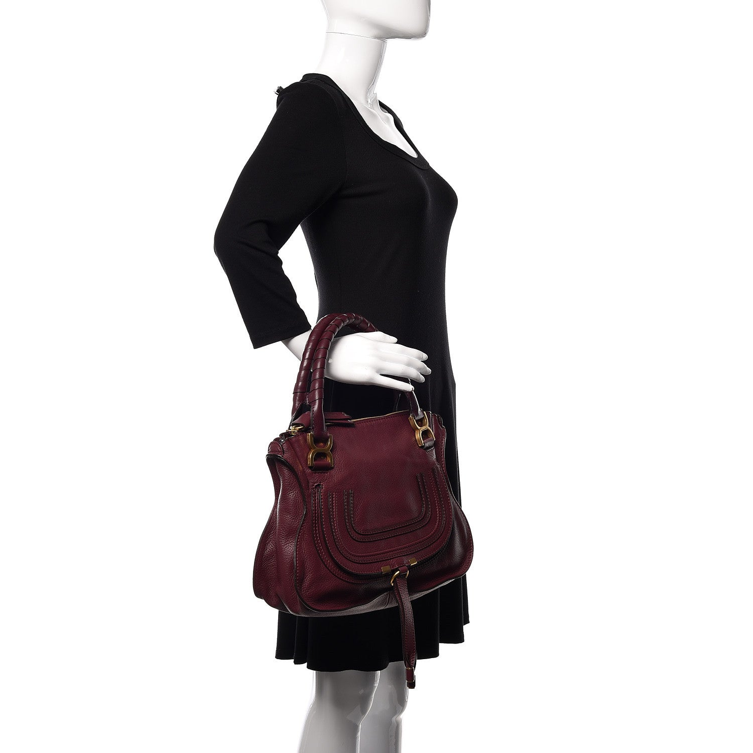 Chloe Calfskin Medium Marcie Satchel Wild Purple 2 of 10