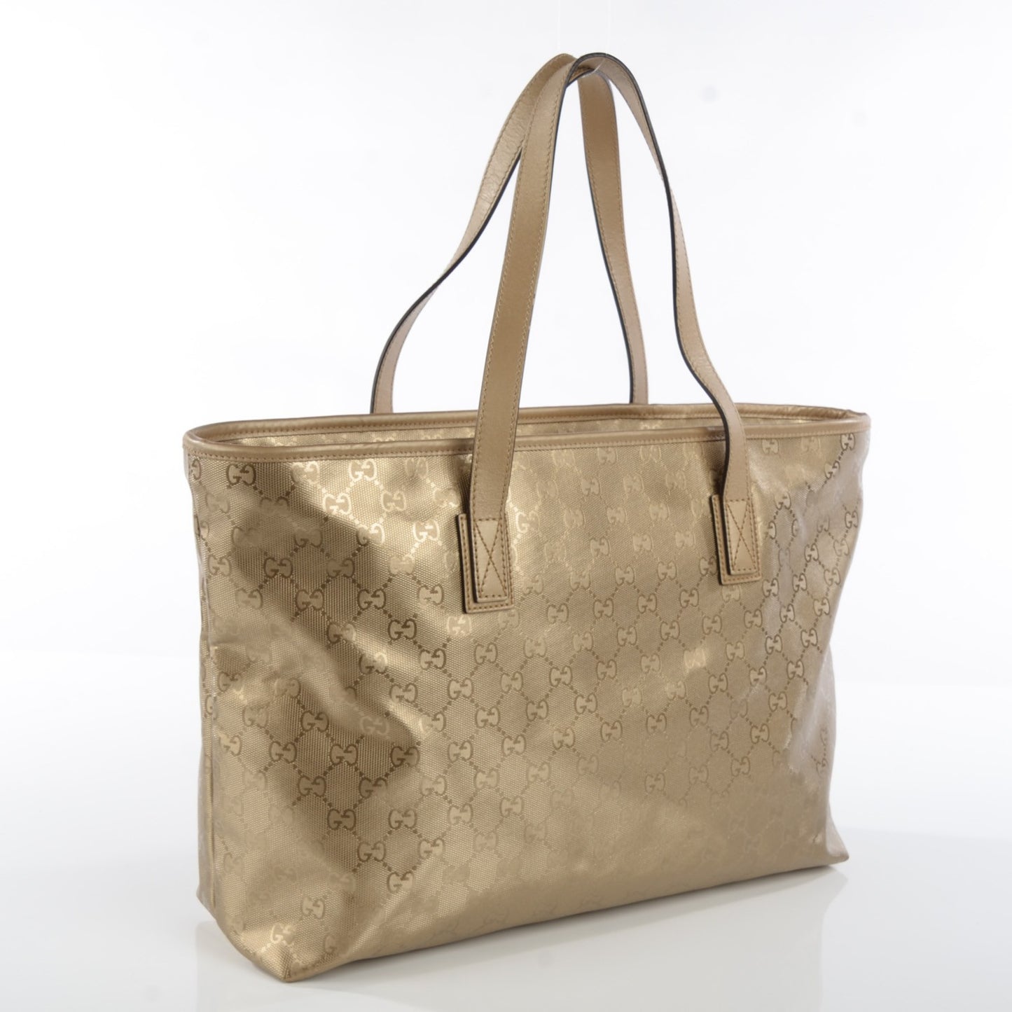 Imprime Monogram Medium Zippered Shopping Tote Champagne