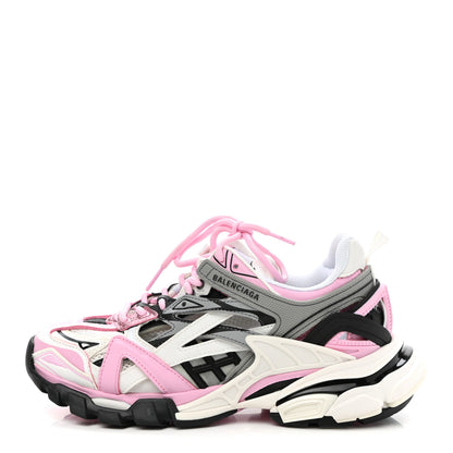 Balenciaga Rubber Mesh Tri-Color Womens Track.2 Open Sneakers 37 Pink Grey White 1 of 9