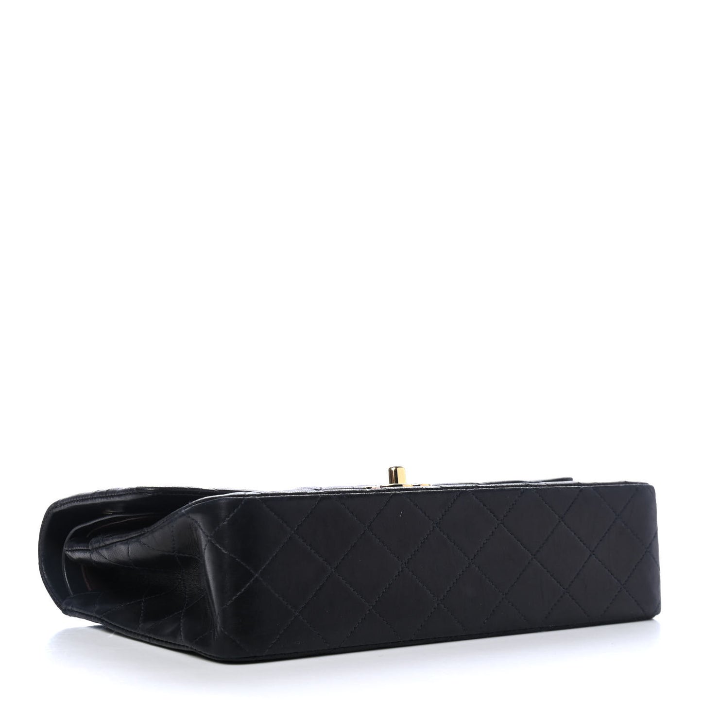 Lambskin Quilted Medium Double Flap Black