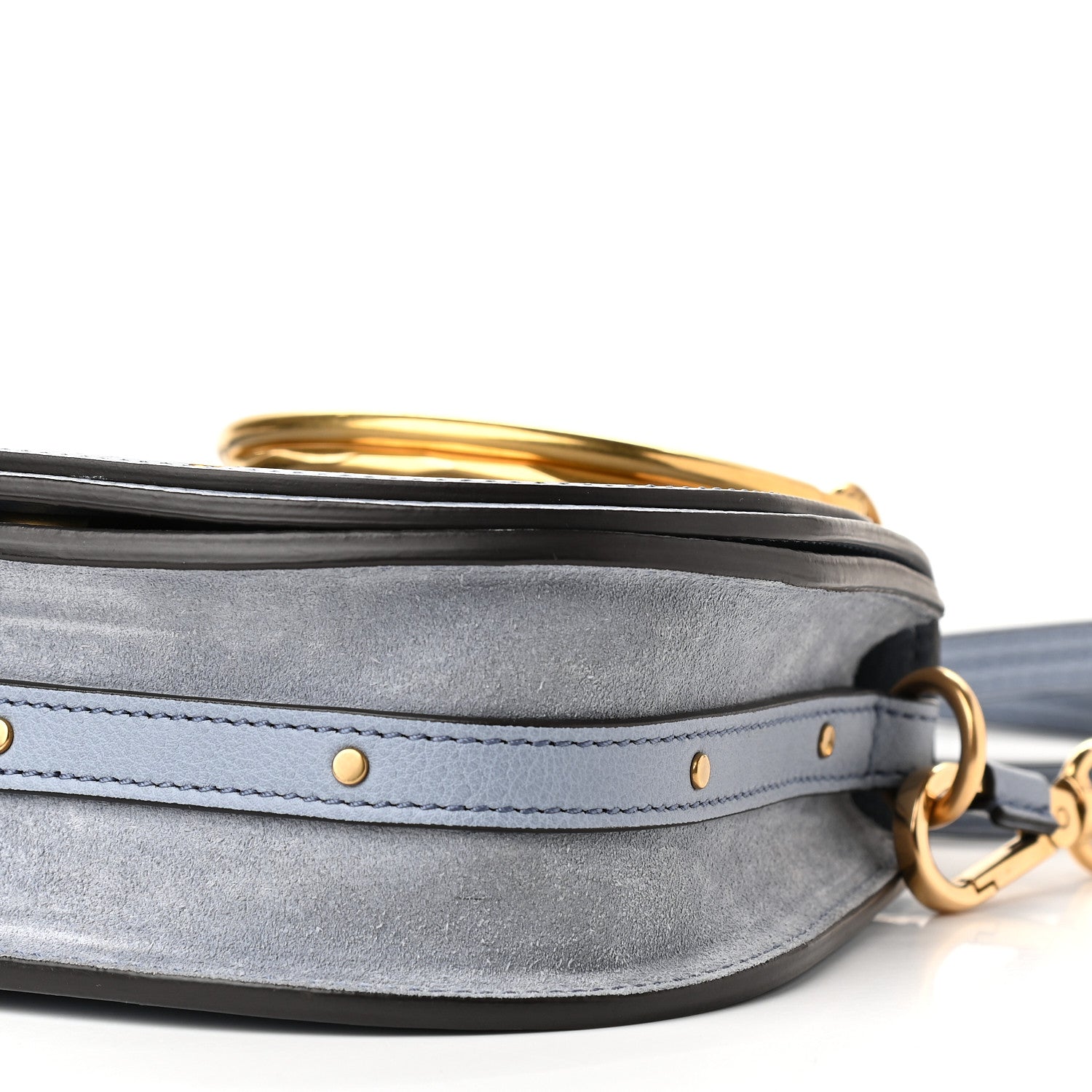 Chloe Calfskin Suede Small Nile Bracelet Bag Cloudy Blue 8 of 8
