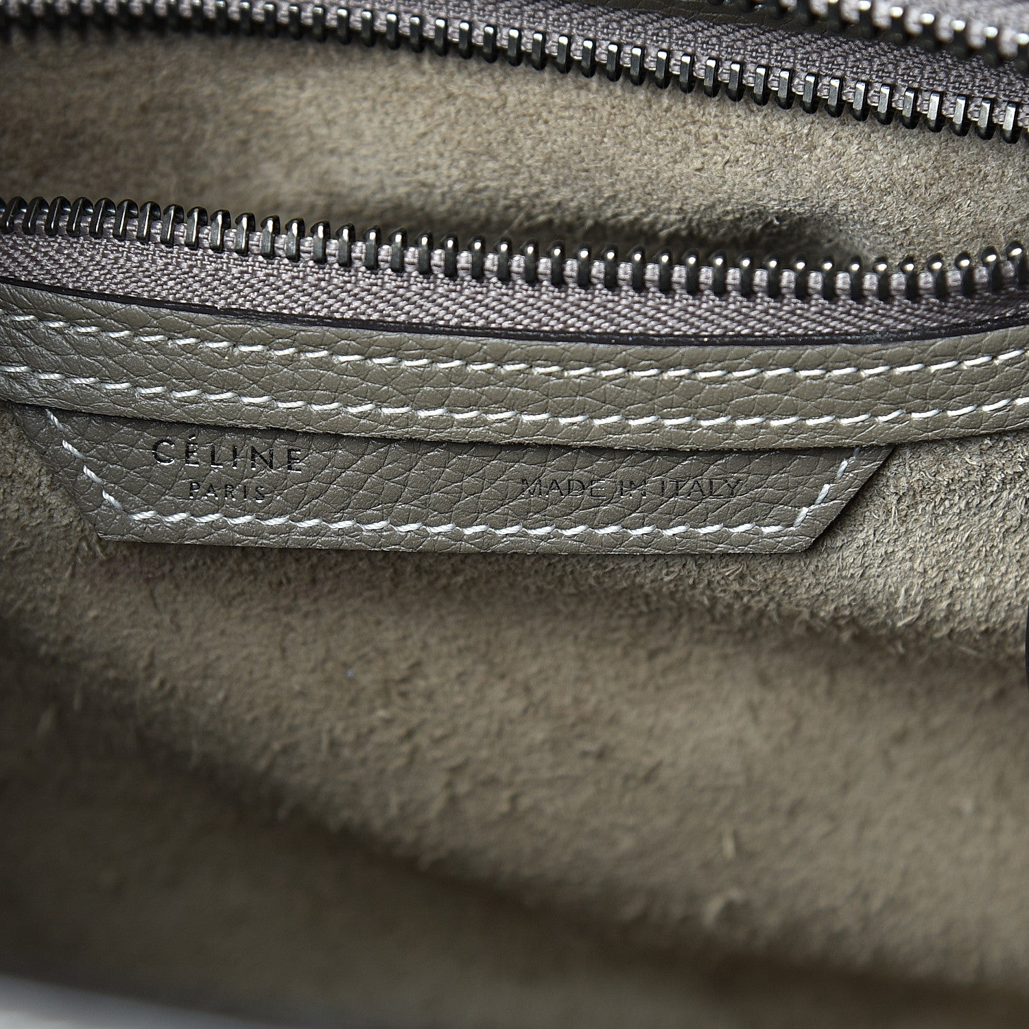 Celine Drummed Calfskin Micro Luggage Souris 6 of 25