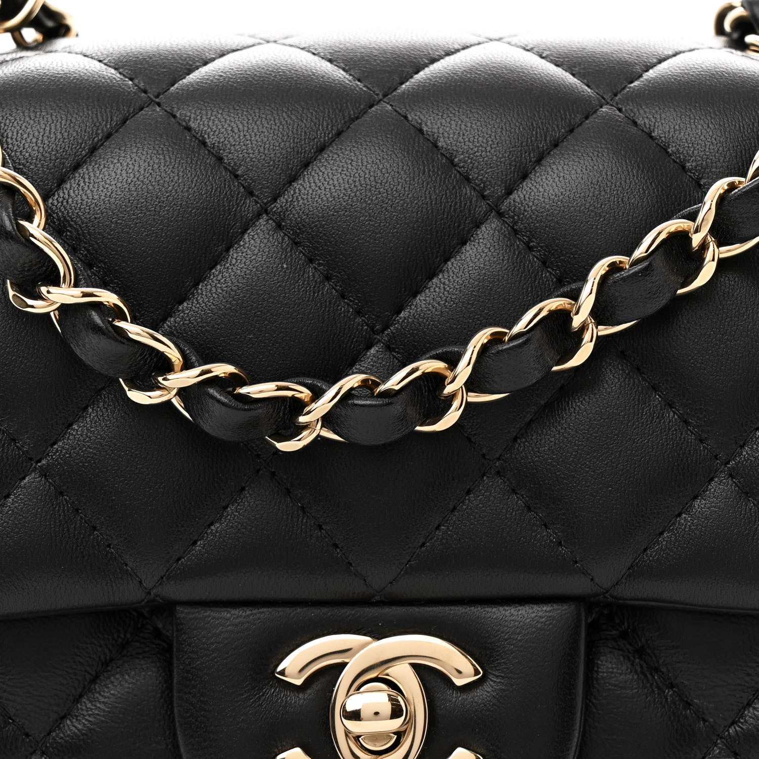 Chanel Lambskin Quilted Mini Square Flap Black 8 of 11