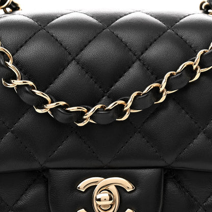 Chanel Lambskin Quilted Mini Square Flap Black 8 of 11