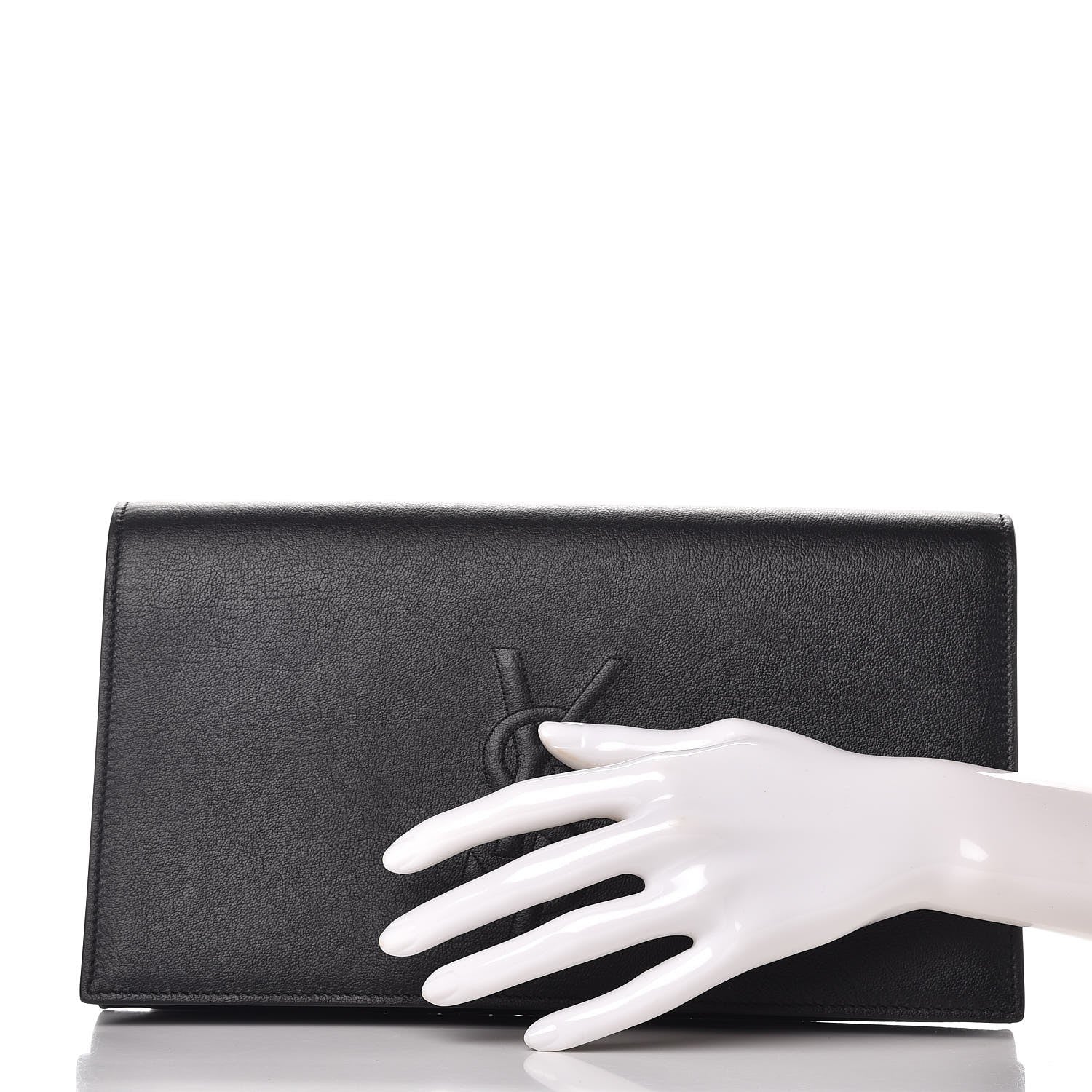 Saint Laurent Calfskin Monogram Large Belle De Jour Clutch Black 2 of 8