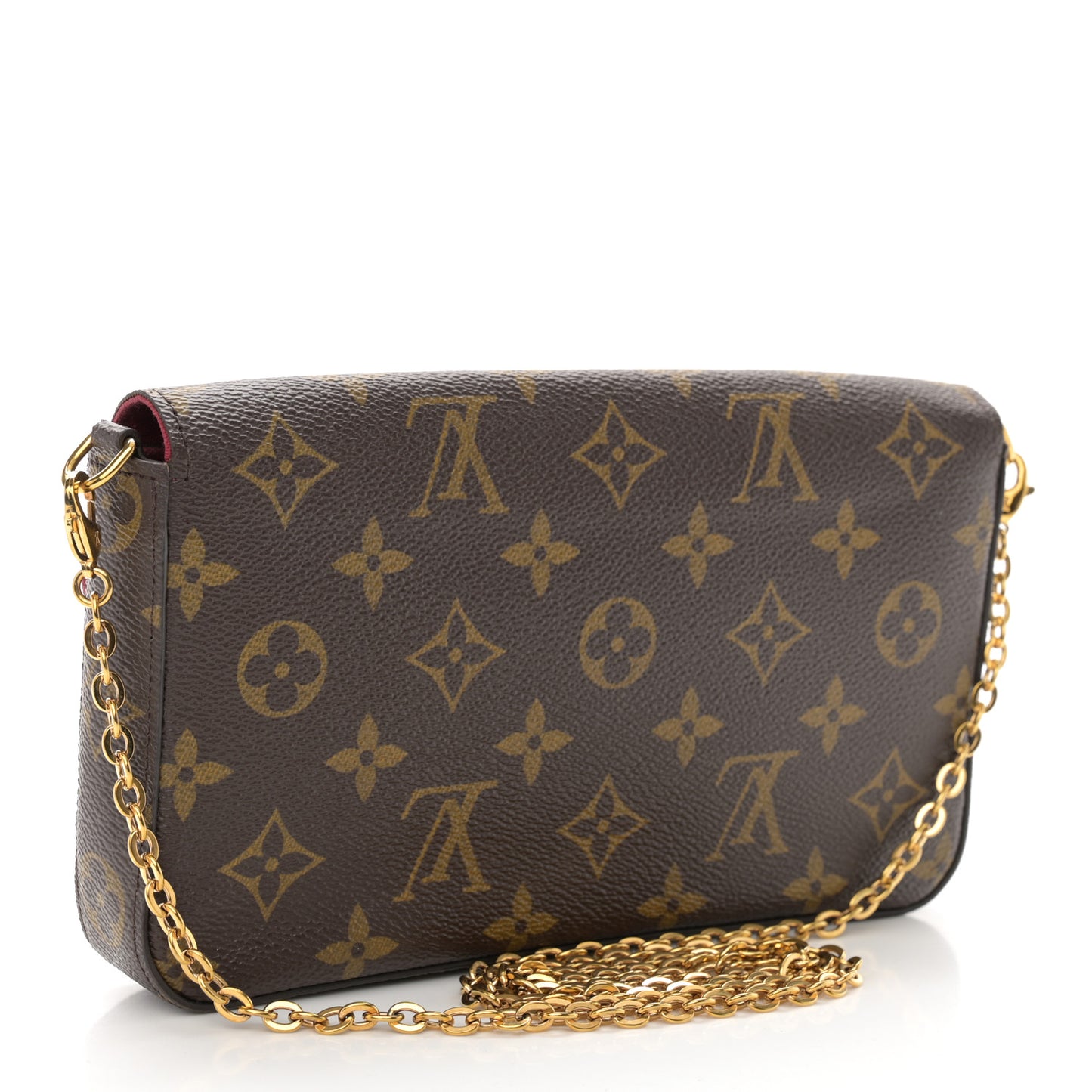 Monogram Pochette Felicie Chain Wallet Fuchsia