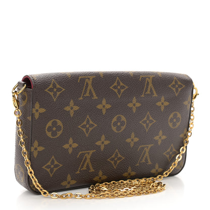 Louis Vuitton Monogram Pochette Felicie Chain Wallet Fuchsia 4 of 13