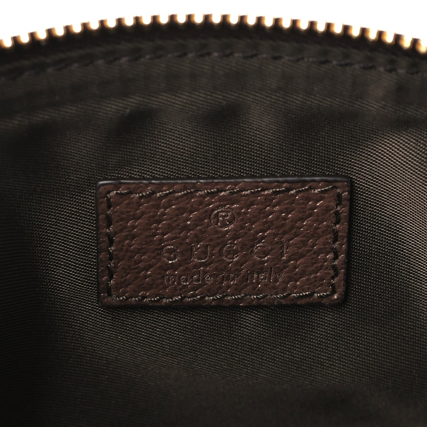 GG Supreme Monogram Textured Calfskin Web Medium Ophidia Cosmetic Case Beige Ebony New Acero