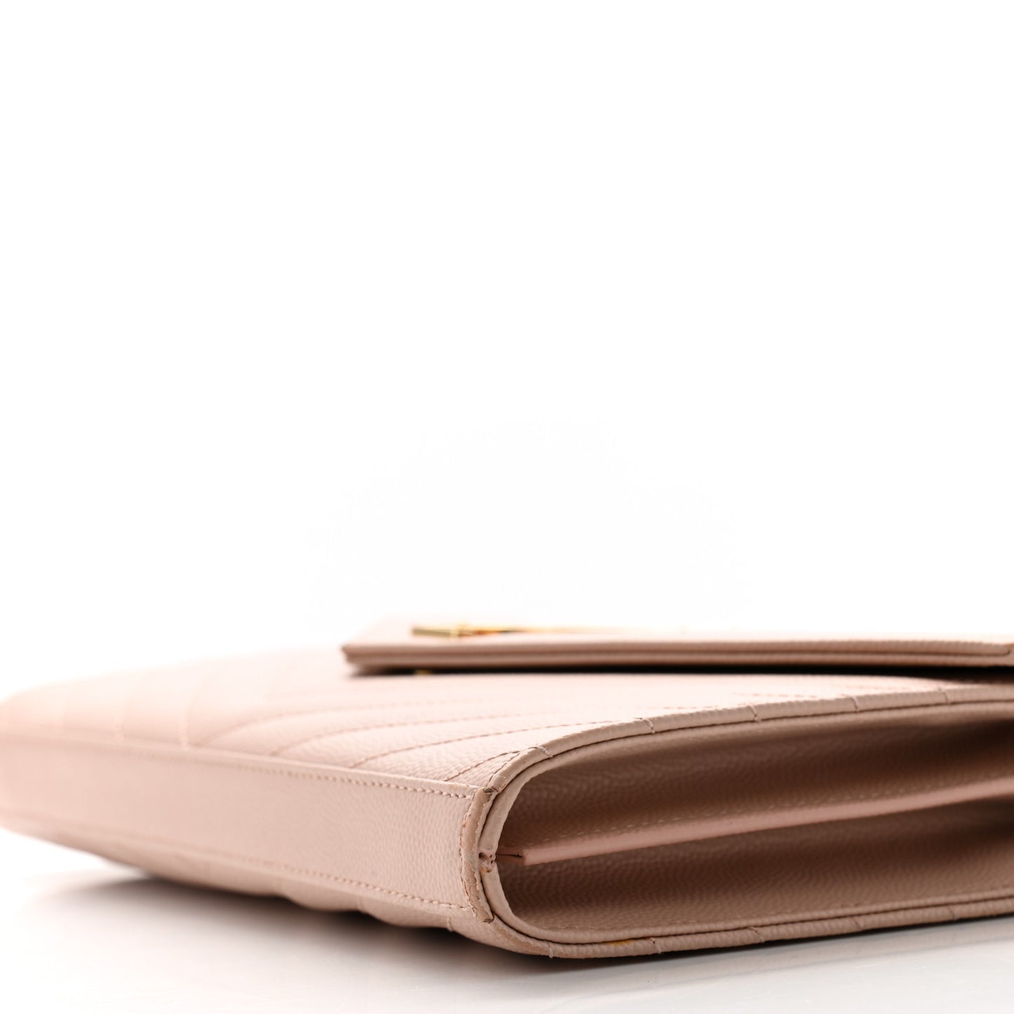 Grain De Poudre Matelasse Chevron Monogram Chain Wallet Pale Pink