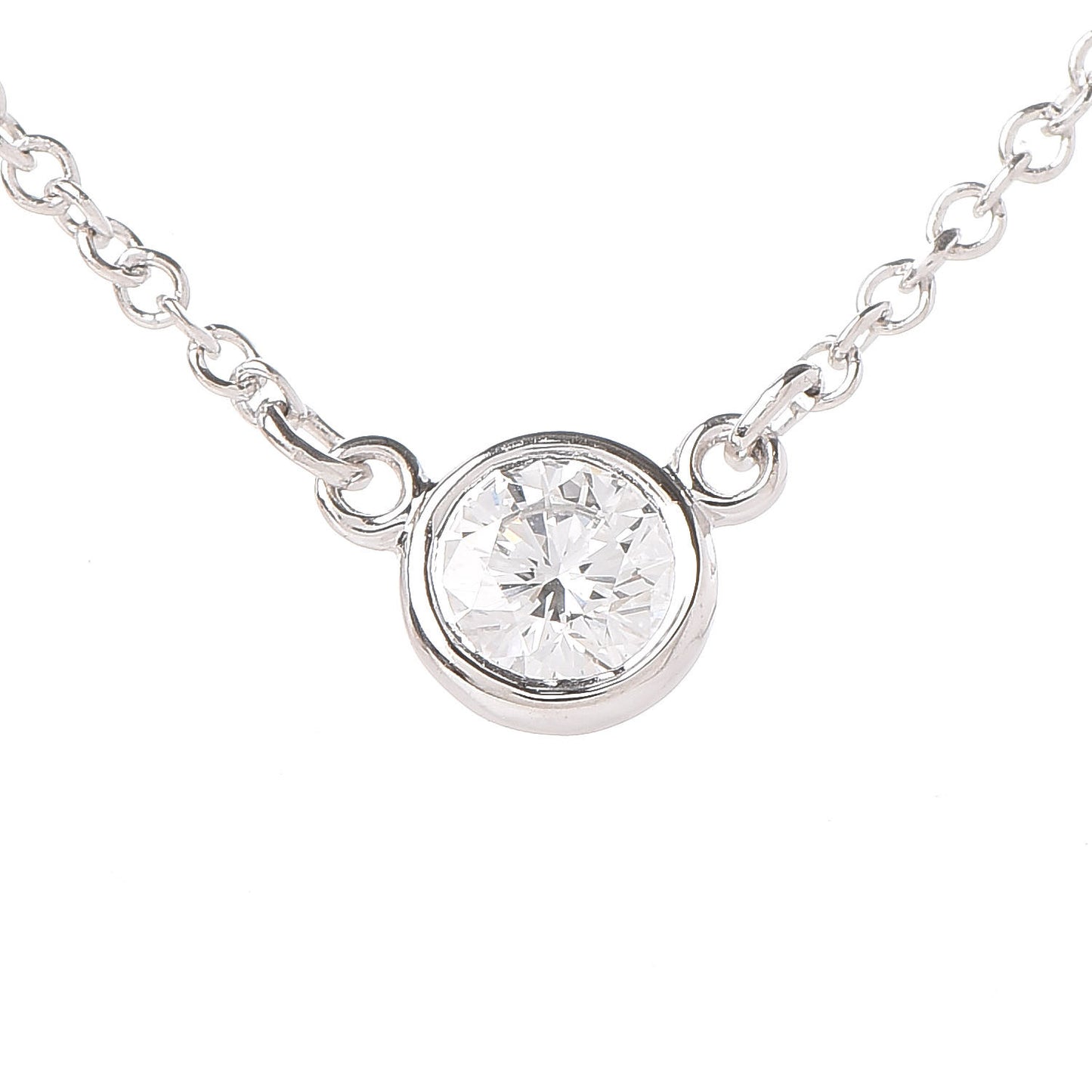 Platinum Diamond .17ct Elsa Peretti Diamonds by the Yard Pendant Necklace