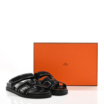 Hermes Suede Crystal Womens Chypre Sandals 38 Black 14 of 14