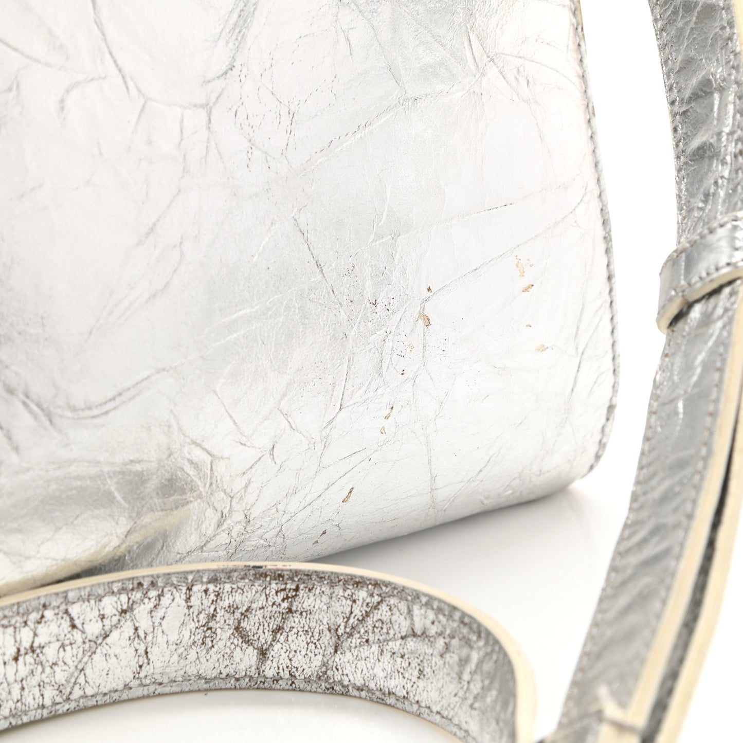 Metallic Calfskin Large Diorever Flap Silver