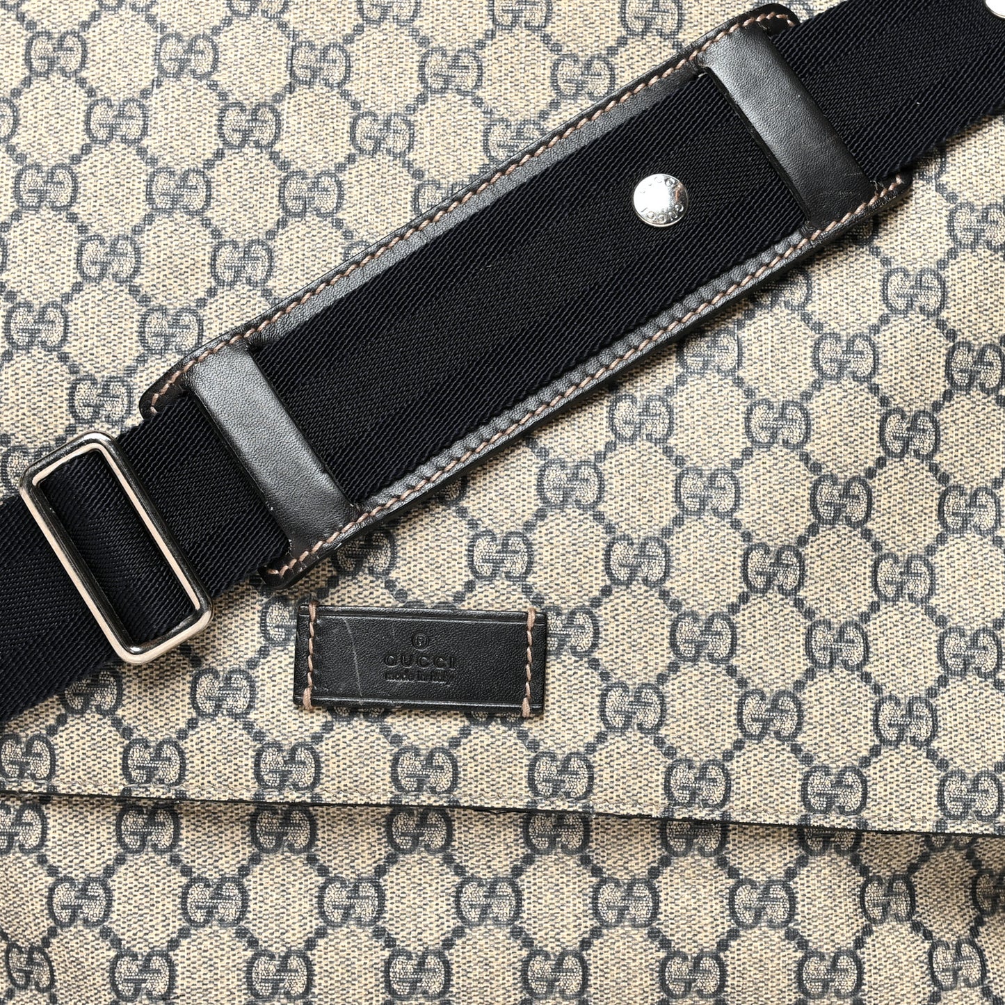 GG Plus Monogram Messenger Diaper Bag Navy