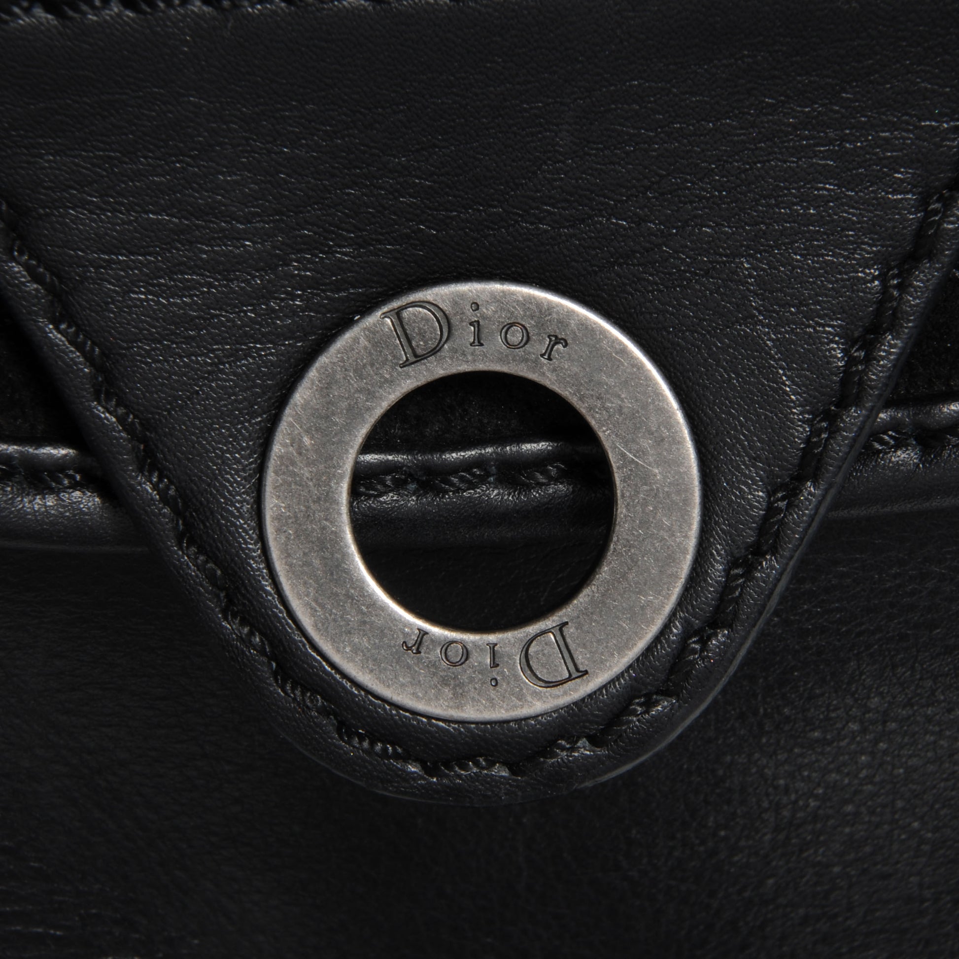 Christian Dior Leather Suede Rebelle Hobo Black 9 of 9