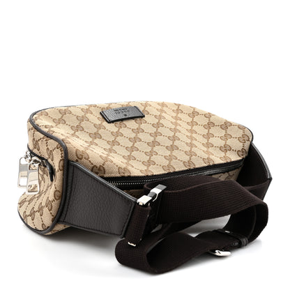 Gucci Monogram Dollar Calfskin Waist Pouch Beige Ebony Testa di Moro Marrone Scuro 3 of 10