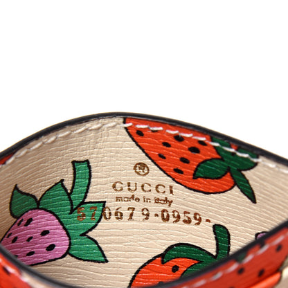 Gucci Calfskin Strawberry Print Zumi Case Case Ivory Red 6 of 12