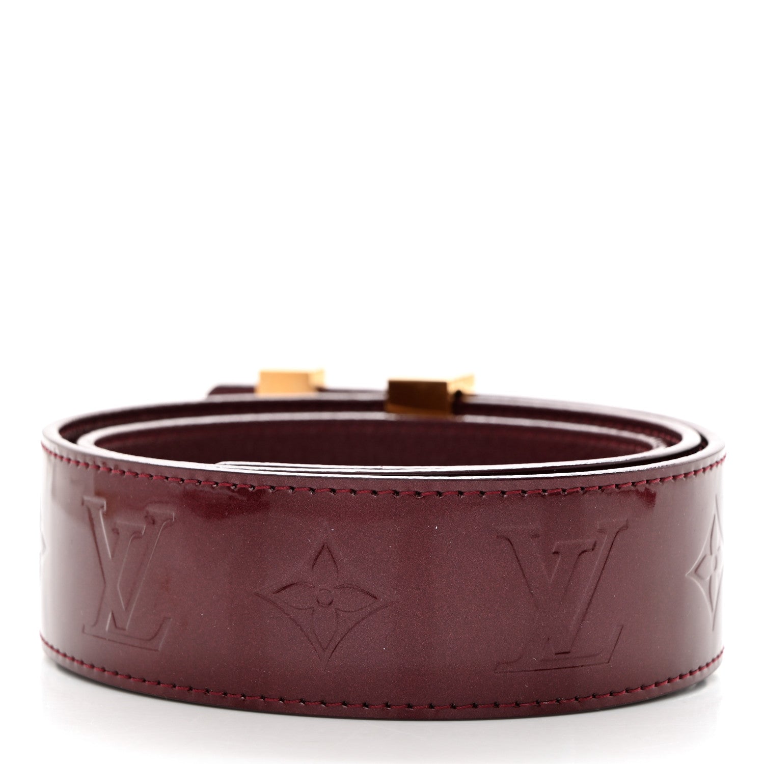 Louis Vuitton Vernis LV Facettes Belt 80 32 Rouge Fauviste 2 of 7
