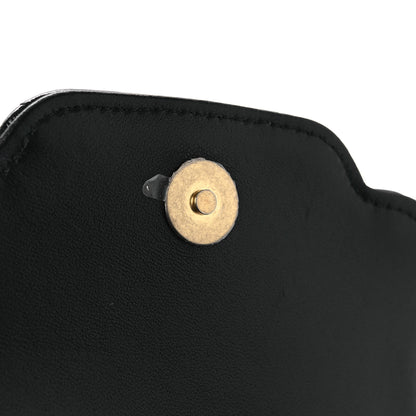 Chanel Crumpled Patent Lambskin Quilted Tassel Clutch With Chain Black 11 of 11