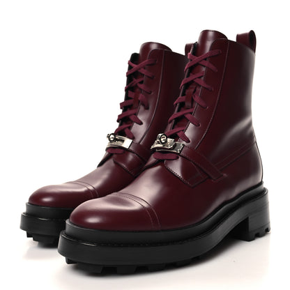 Hermes Glossed Calfskin Funk Ankle Boots 38 Rouge H 3 of 9