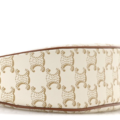 Celine Canvas Calfskin Ava Triomphe Shoulder Bag White 10 of 12