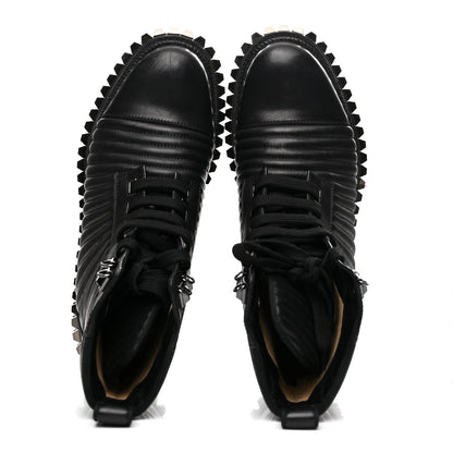 Christian Louboutin Calfskin Quilted Yetota Combat Boots 37 Black 2 of 8