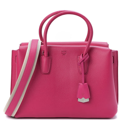 MCM Grained Calfskin Medium Milla Tote Beetroot Pink 1 of 8