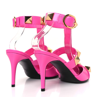 Valentino Garavani Calfskin Roman Stud Ankle Strap 80mm Pumps 38 Pink 4 of 10
