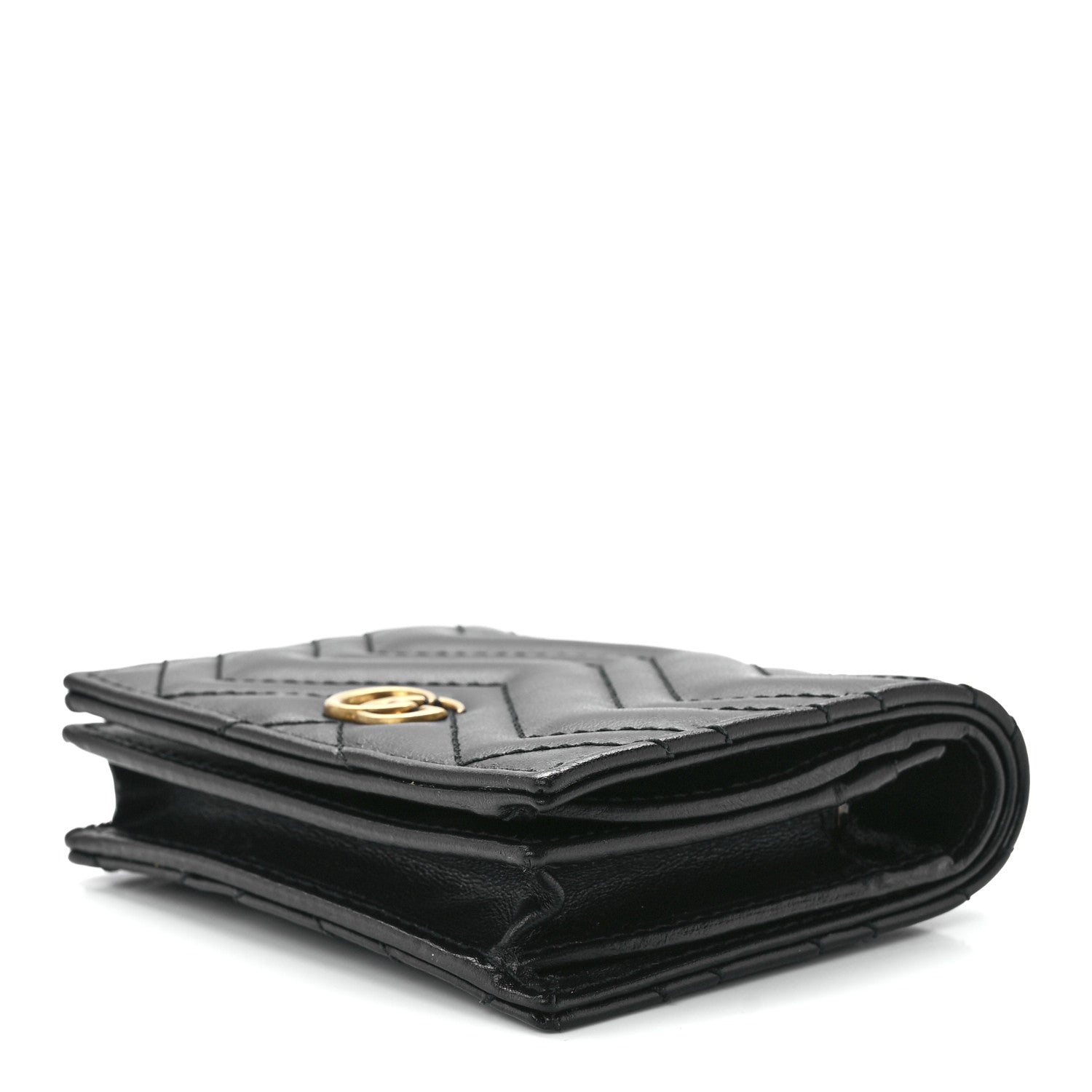 Gucci Calfskin Matelasse GG Marmont Card Case Wallet Black 10 of 12