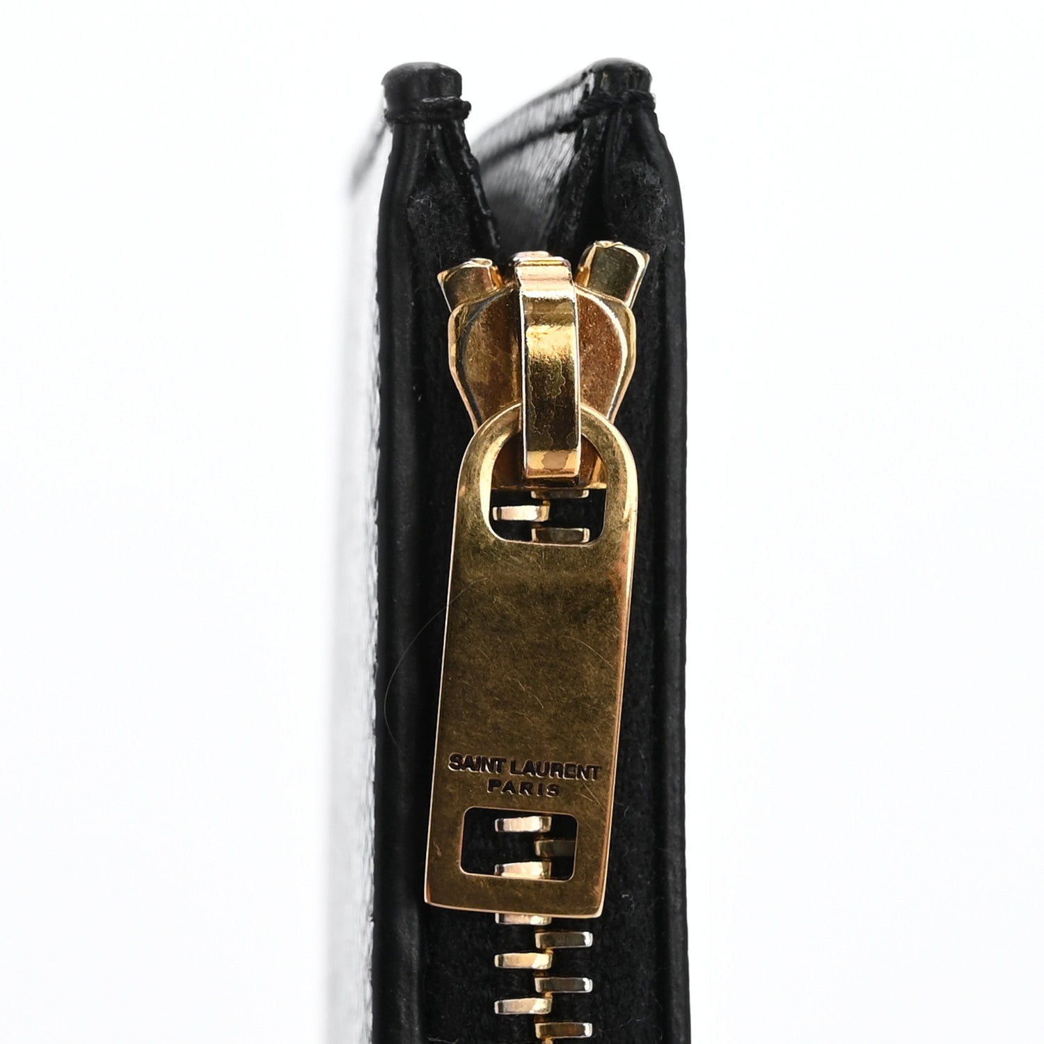 Saint Laurent Calfskin 5 Fragments Zip Pouch Card Holder Black 9 of 13