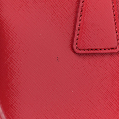 Prada Saffiano Vernice Small Galleria Double Zip Tote Peonia 15 of 26