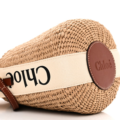 Chloe Raffia Calfskin Small Woody Basket Bag Brown 9 of 11