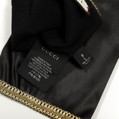 Gucci Satin Stretch Anika Gloves L Black 5 of 6