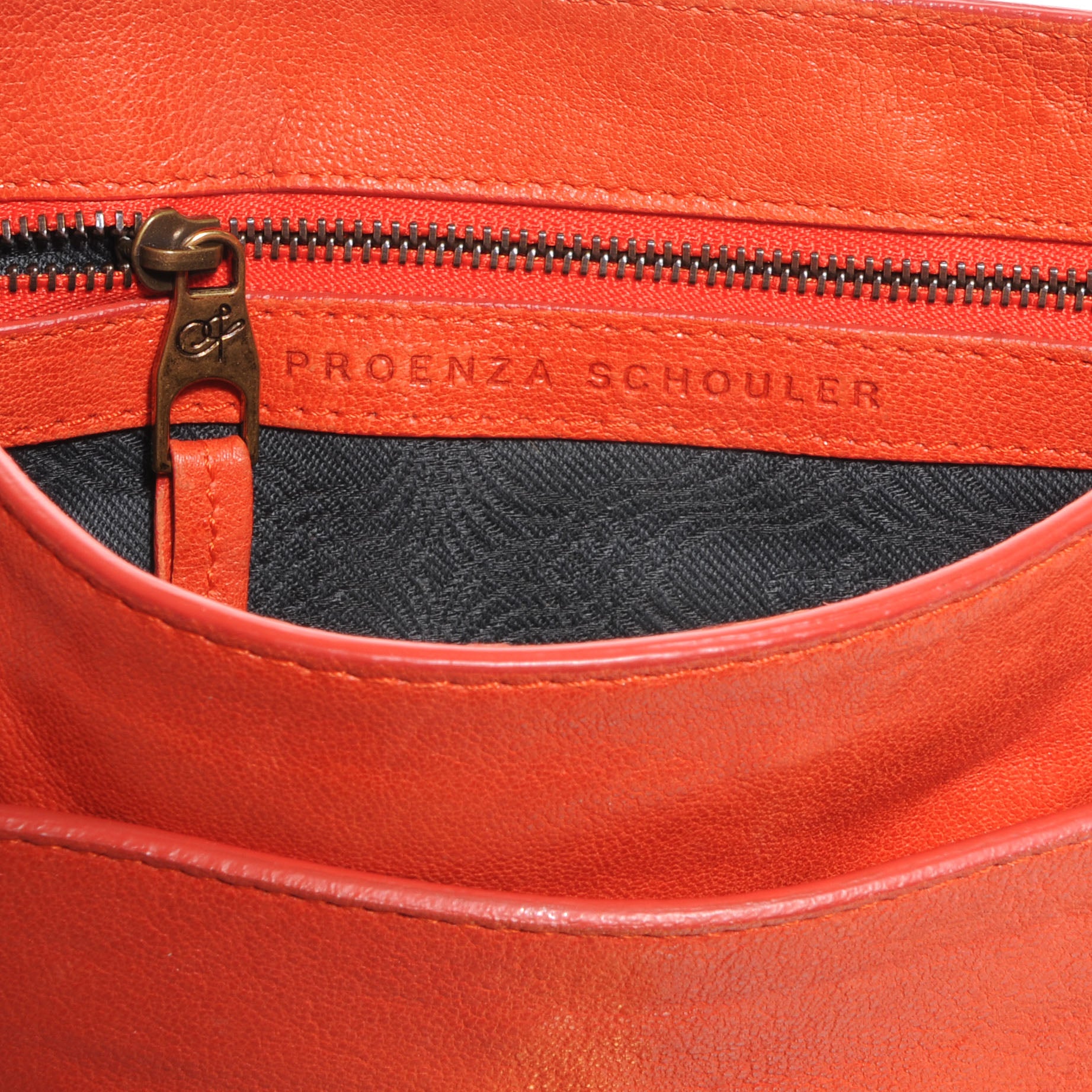 Proenza Schouler Leather PS1 Mini Pouch Messenger Bag Orange 6 of 11