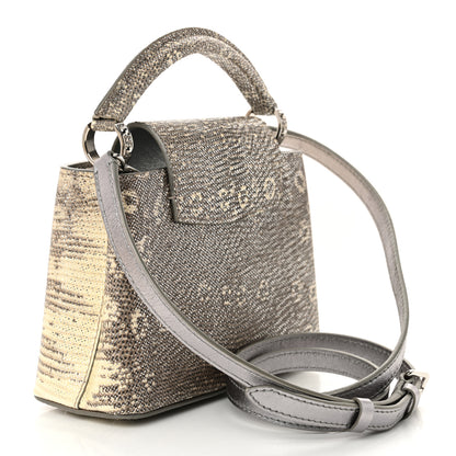 Louis Vuitton Lizard Mini Capucines Argento 3 of 10