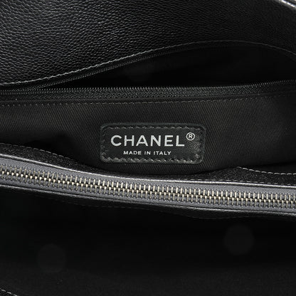 Chanel Caviar Timeless CC Large Zip Shopping Tote Dark Silver 7 of 8