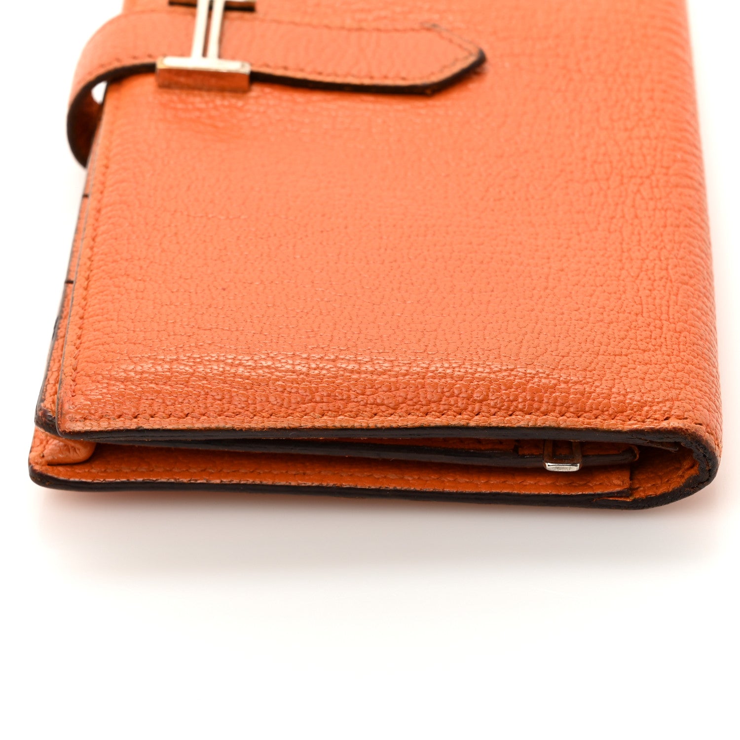Hermes Chevre Mysore Bearn Gusset Wallet Orange 11 of 13