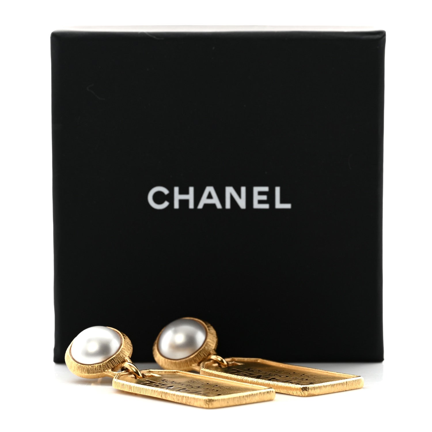 Chanel Pearl CC Tags Drop Earrings Gold 5 of 5