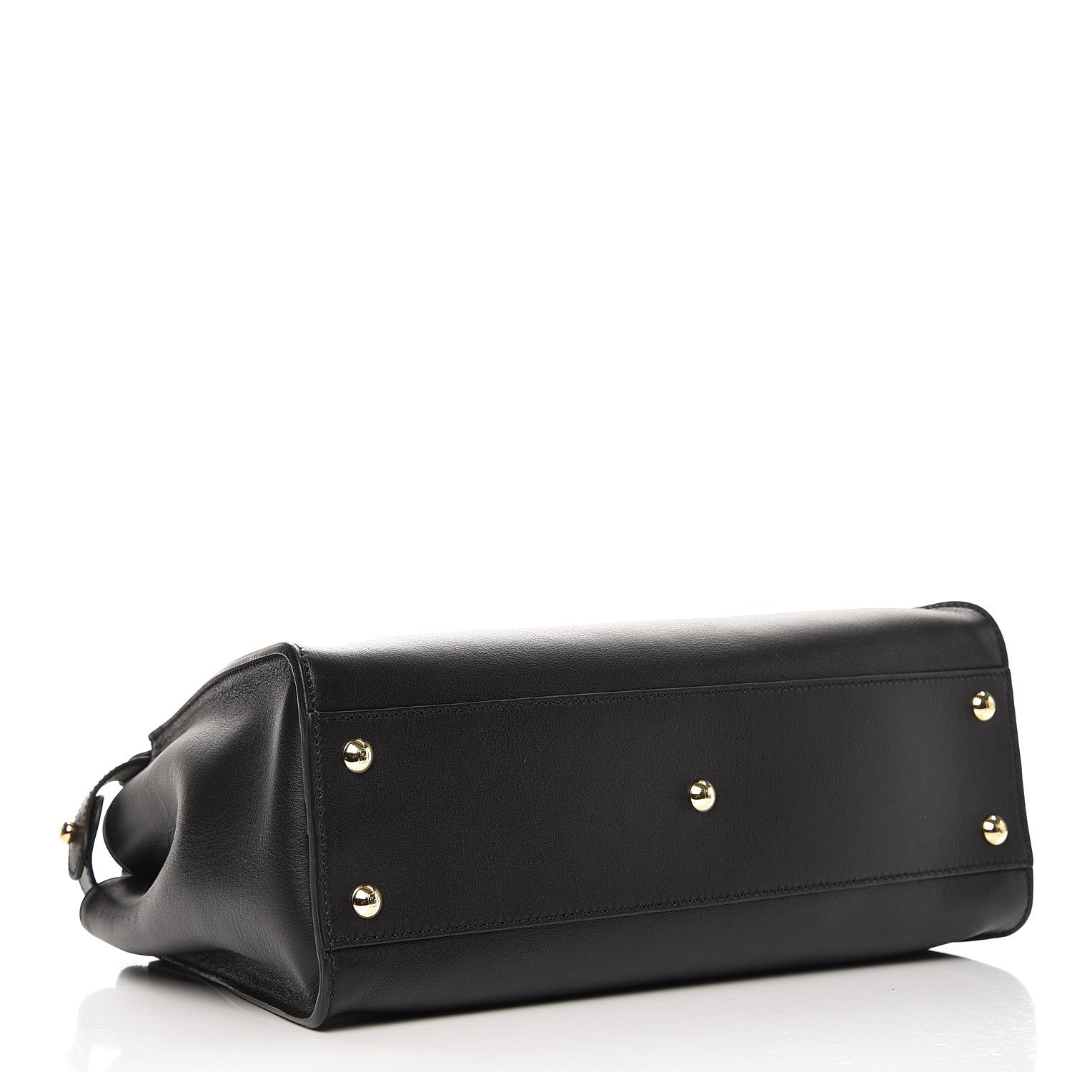 Fendi Vitello Seta Shiny Nappa Medium Peekaboo Iconic Satchel Black 4 of 8