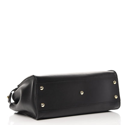 Fendi Vitello Seta Shiny Nappa Medium Peekaboo Iconic Satchel Black 4 of 8