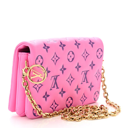 Louis Vuitton Lambskin Embossed Monogram Vuittamins Pochette Coussin Rose Violet 3 of 13