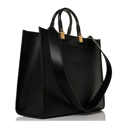 Fendi X VERSACE Calfskin Plexiglass Fendace Medium Fendi Sunshine Shopper Tote Black 3 of 9