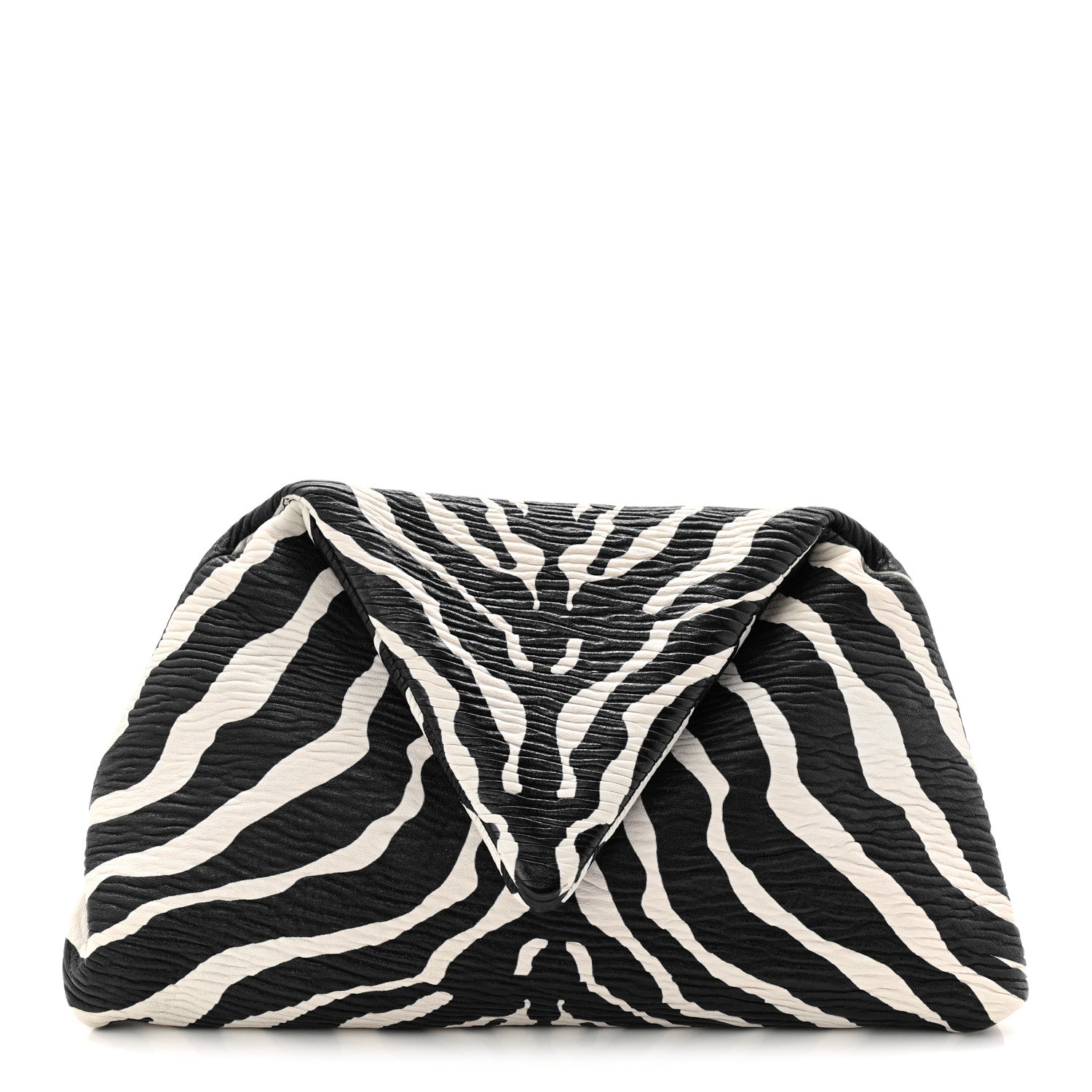 Bottega Veneta Nappa BV Trine Clutch Zebra 1 of 10