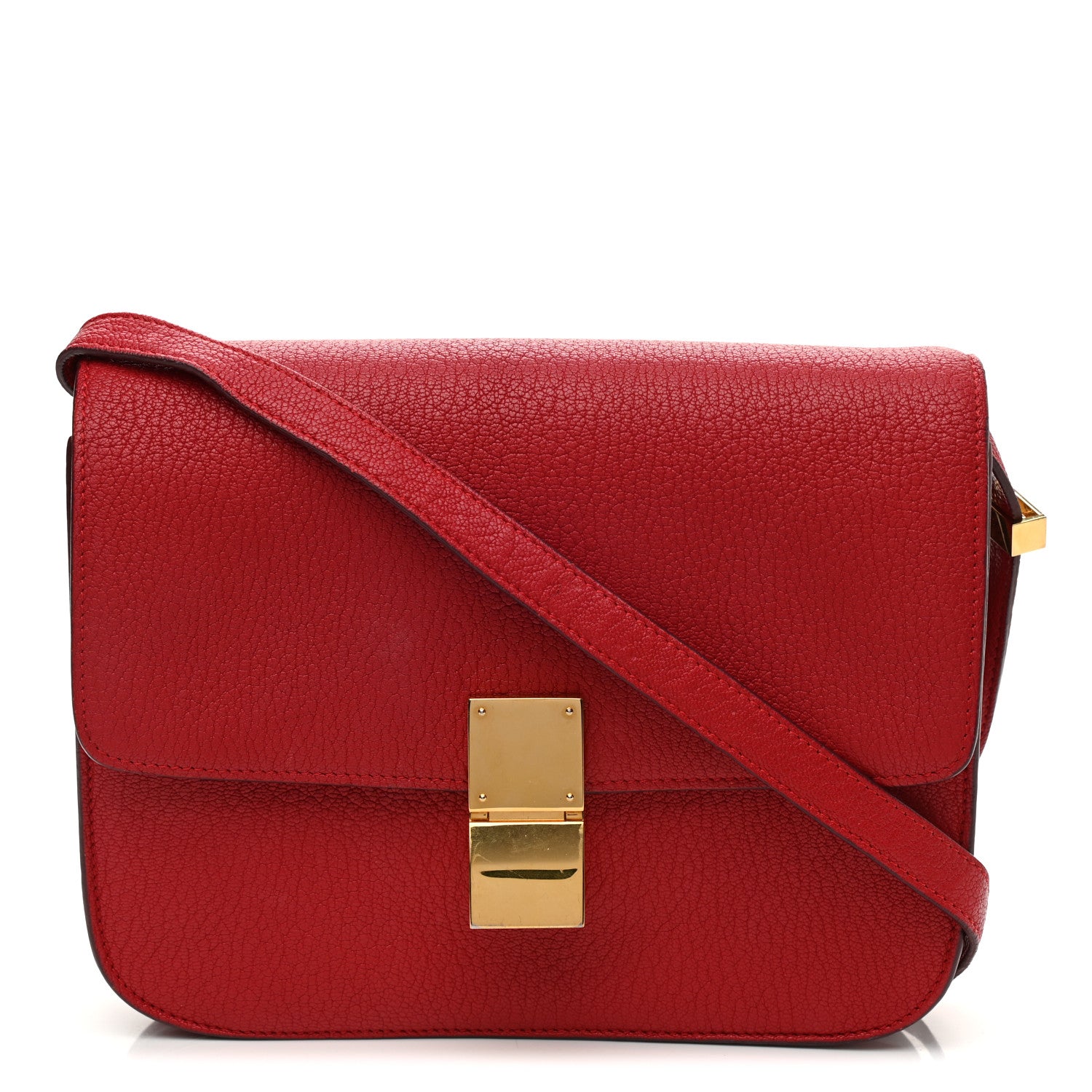 Celine Goatskin Medium Classic Box Flap Bag Carmin 1 of 10